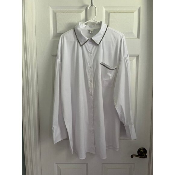 Cato White Button Down Blouse NEW - Picture 1 of 4